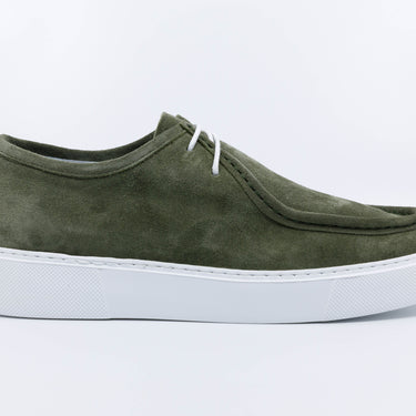Grüne Sneaker-Loafer aus Leder